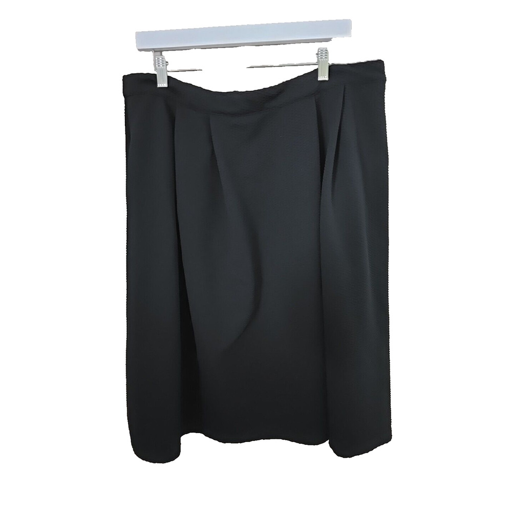 City Chic Black Textured Pleated Formal Business Career Casual Womans Sz Medium